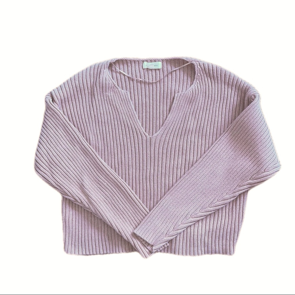 LA Hearts tan ribbed sweater, size M